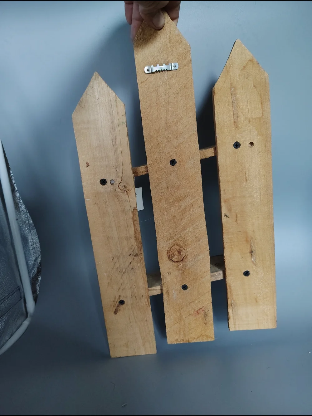 Rustic Natural Wood Fence Wall Decor - Natural Slanted